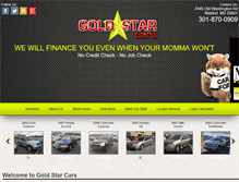 Tablet Screenshot of goldstarcars.com
